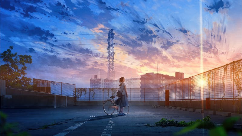 animeschoolgirlonabicycleyd.jpg (3840x2160)