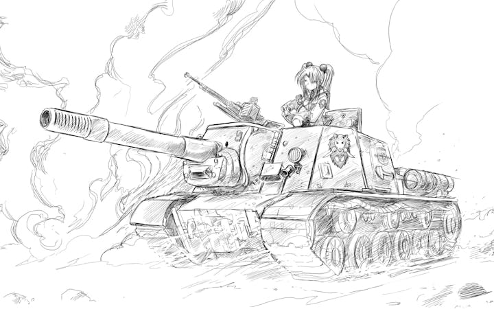 girlsundpanzerpirokoisu152harinezumiteam.jpg (2388x1493)